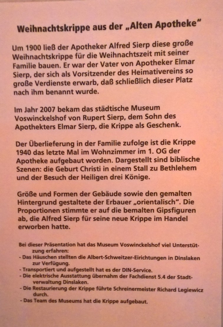 Weihanchtskrippe aus der alten Apotheke